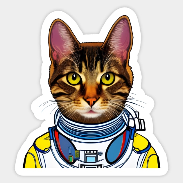 Astronaut Cat Sticker by Purrestrialco